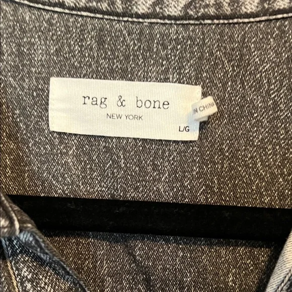 Rag & Bone Charcoal Denim Shirt Dress - Picture 3 of 9